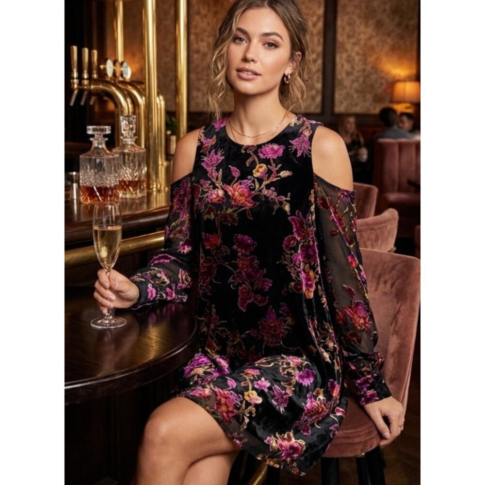 Chelsea28 crushed velvet burnout dress